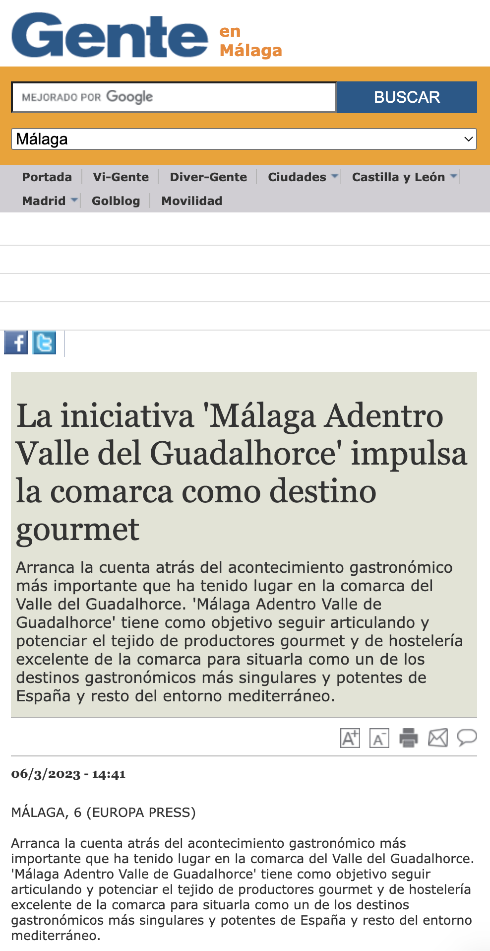 Málaga Adentro Valle del Guadalhorce Gente de malaga
