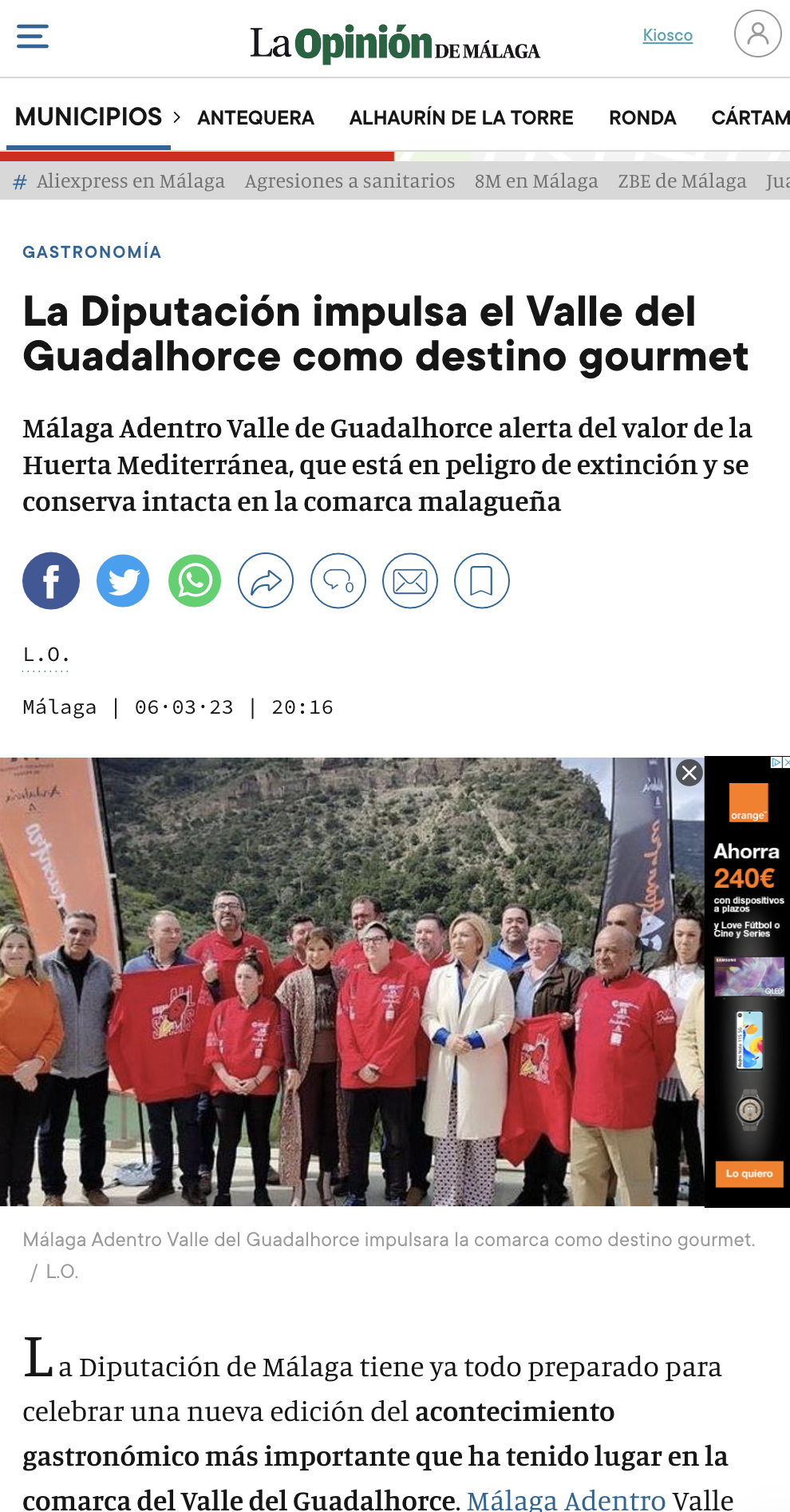 Málaga Adentro Valle del Guadalhorce Teleprensa Opinion de Malaga